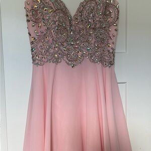 Light Pink dress - Dancing Queen light Pink Embellished Dress